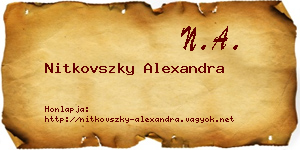 Nitkovszky Alexandra névjegykártya